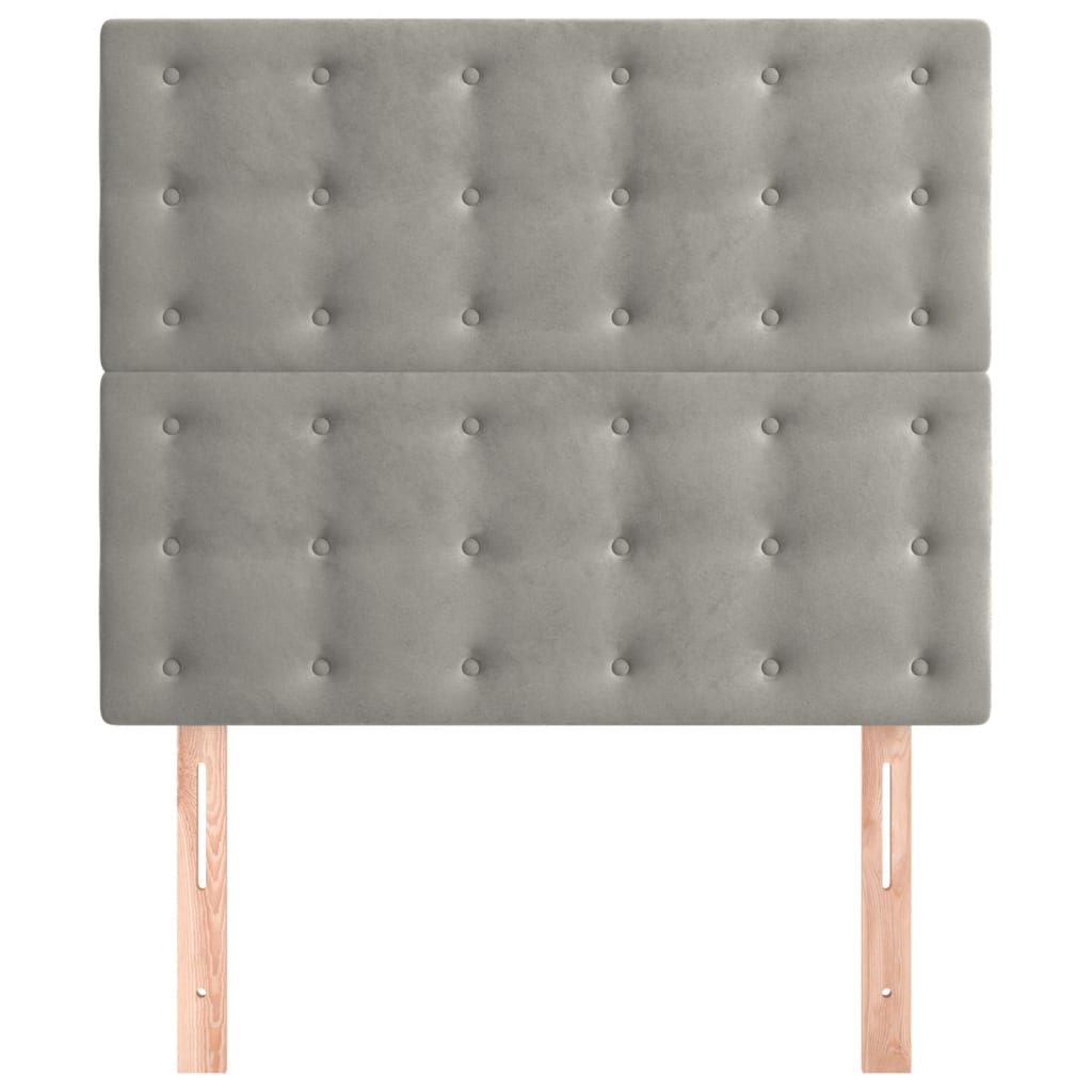 Kopfteile 2 Stk. Hellgrau 80x5x78/88 cm Samt